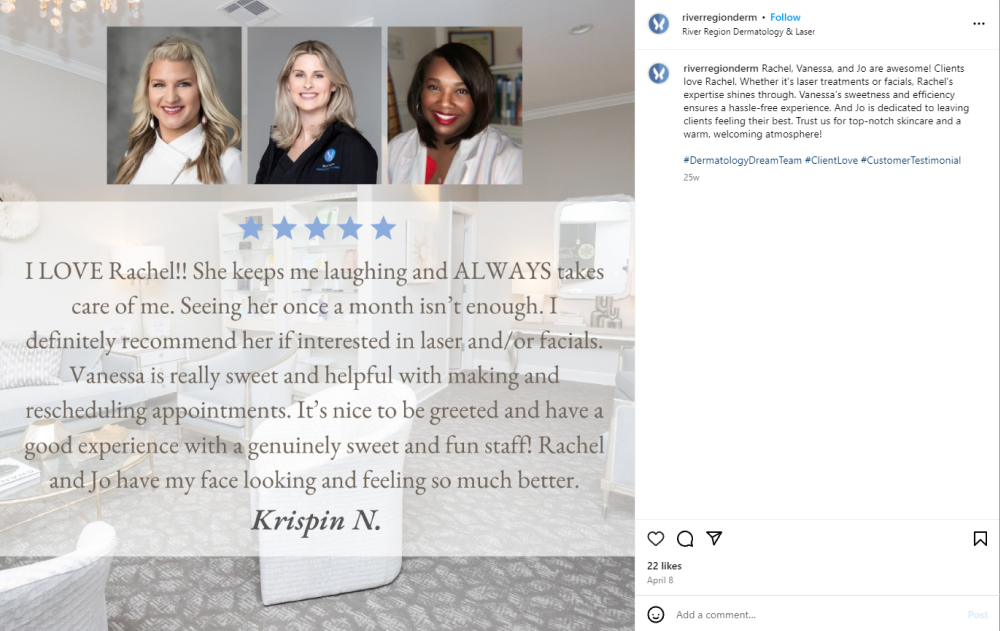 River Region Dermatology and Laser Customer Review