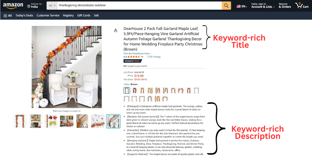 Thanksgiving marketing Amazon Product listing optimization