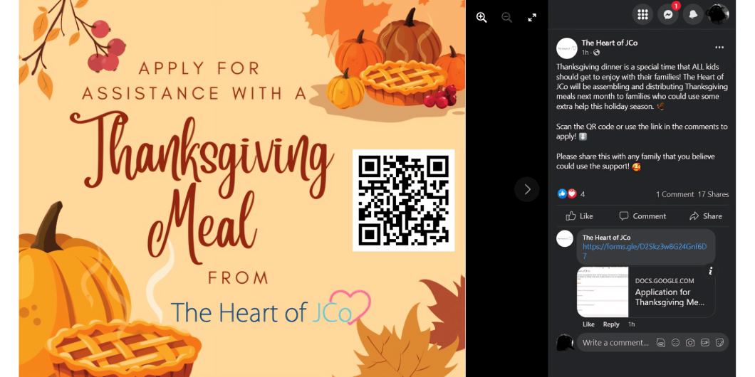 The Heart of JCo - Thanksgiving Social Media Post