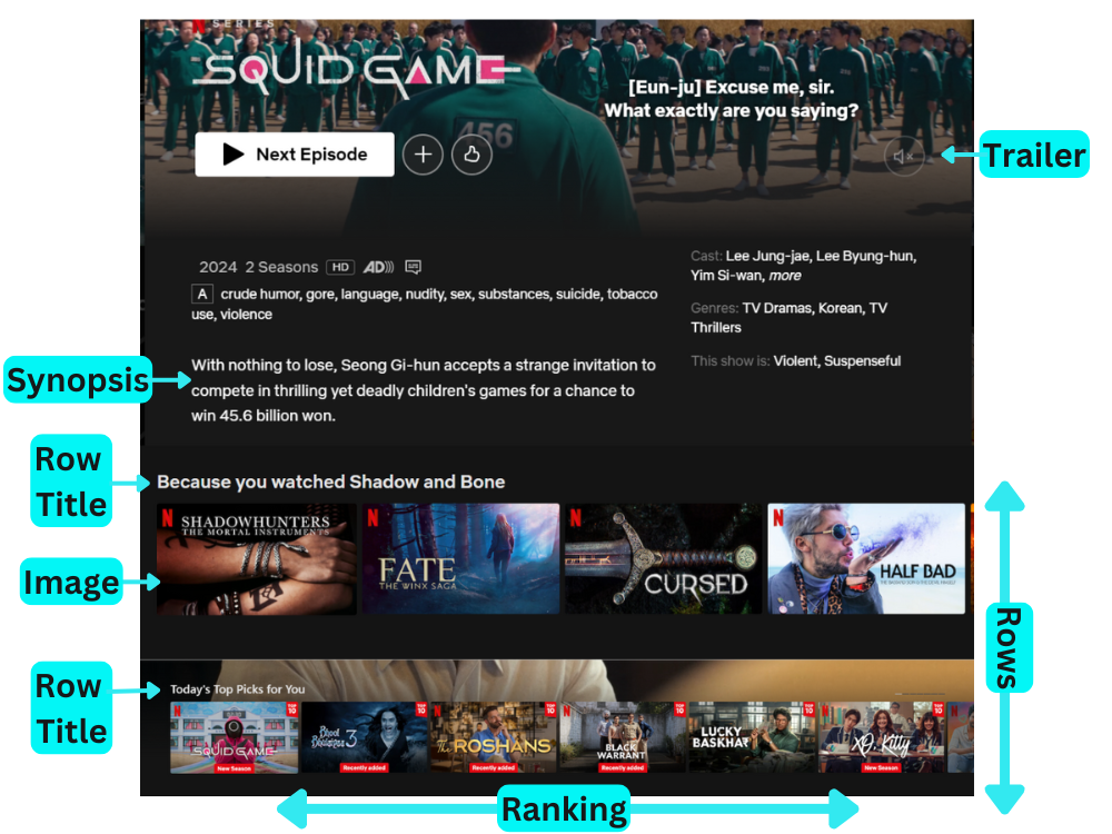 NETFLIX personalized recommendations to enhance user experience