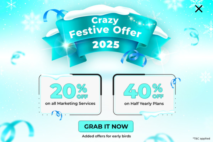 Role of email marketing in growing your business - festive offer