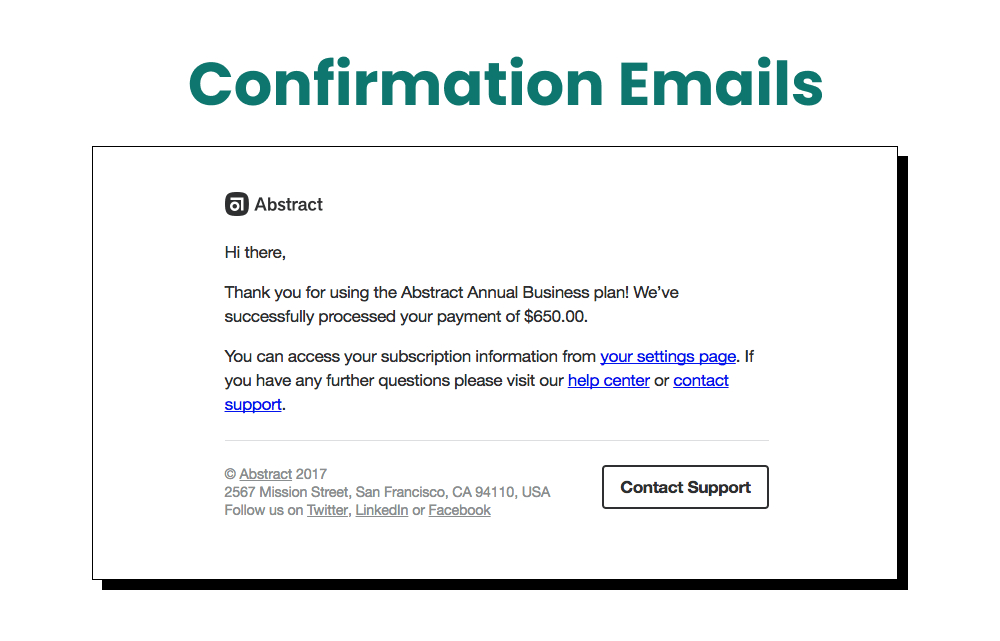 confirmational emails