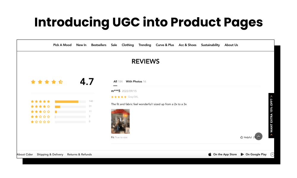 UGC into Product Pages